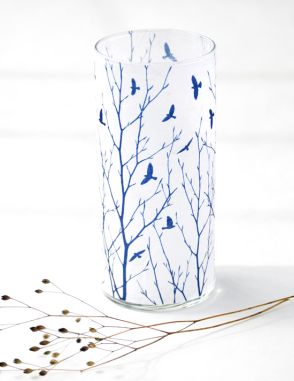 Flock of birds large cylinder vase Cards Embroidery, Battery Powered Fairy Lights, Stone Store, White Tree Branches, Glass Craft, Flock Of Birds, Decorative Vases, Diy Chandelier, Mulberry Paper