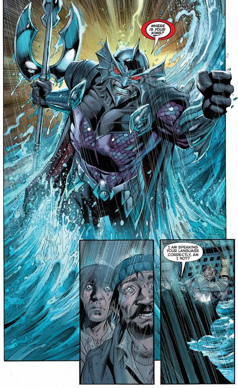 Ocean master Ocean Master Dc, Aquaman Injustice, Aquaman Villains, Mera Dc Comics, Aquaman Comic, Dr Fate, Ocean Master, Comic Villains, Iron Man Armor