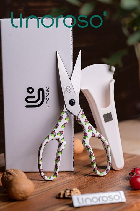 Pizza Scissors, Pizza Graphic, Herb Scissors, Kitchen Shears, Magnetic Holder, Kitchen Scissors, Chili, Heavy Duty, Magnets