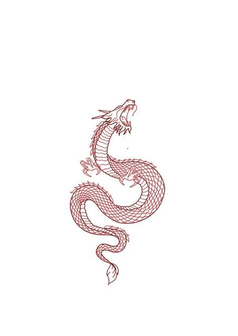 Tattoo Ideas Gender Neutral, Sigma Tattoo Design, Simple Dragon Tattoo, Dragon Tattoo Stencil, Red Dragon Tattoo, Dragon Tattoos For Men, Small Dragon Tattoos, Dragon Tattoo For Women, Small Pretty Tattoos