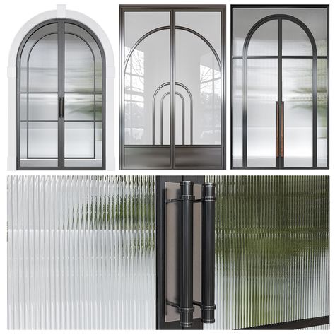 3d model Textured Glass Door, Window Arch, Glass Partition Designs, Entry Steps, Wavy Frame, Door Price, Classic Doors, Glass Panel Door, Glass Partition