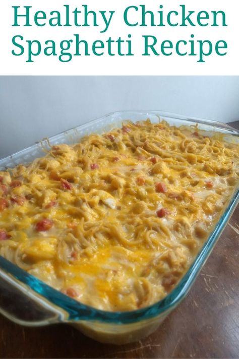 Chicken Spaghetti Recipe Velveeta, Baked Chicken Spaghetti Recipe, Healthy Chicken Spaghetti, Rotel Chicken Spaghetti, Easy Chicken Spaghetti, Baked Chicken Spaghetti, Rotel Recipes, Chicken Spaghetti Recipe, Chicken Spaghetti Casserole