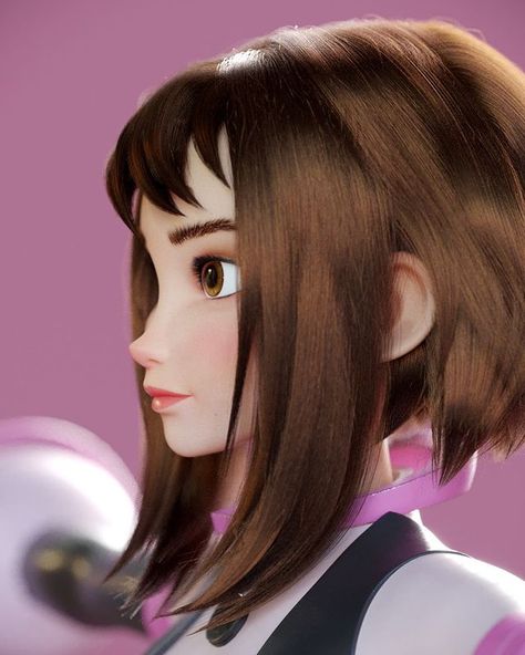 Mha 3d, Hannu Koskinen, 3d Sculpting, Ochako Uraraka, Hair Tattoos, Jungkook Fanart, Digital Art Anime, Cut My Hair, Anime Crossover