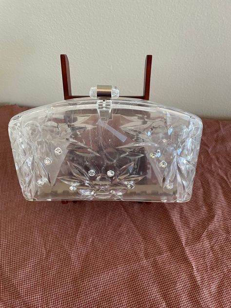 Vintage Clutch Purse, Vintage Clutch, Glass Candy Dish, Box Clutch, Fancy Bags, Glass Candy, Antique Postcard, Vintage Purse, Saint Louis