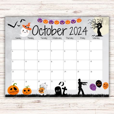 October Calendar 2024 White Board, October Calendar 2024 Halloween, October Calander Printable 2024, Halloween Calendar Numbers Printable, Halloween Planner, October 2024 Calendar Spooky, Fillable Calendar, Whiteboard Calendar, Pumpkin Printable