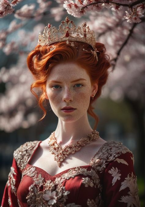 Red Haired Queen, Princess Red Hair, Red Hair Queen, Fairytale Fantasy, Queen Hair, Character Inspo, Red Hair, Fairy Tales, Queen