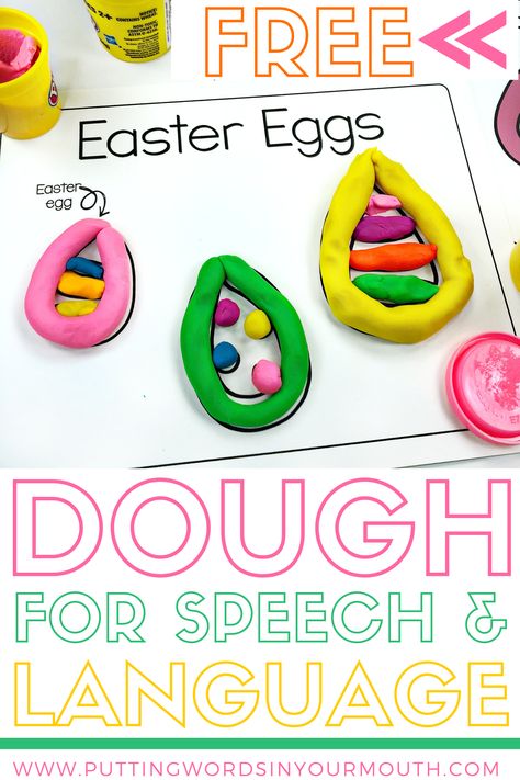 Use these Easter themed dough mats, passages, language tasks & articulation lists to target speech and language skills of all kinds!  #easterspeechtherapyactivities #doughmats #articulationactivities #easteractivitiesforpreschool #playdoughlanguage #playdoh #smashmatsfree #freeprintables #freeeasteractivities #easterspeechandlanguage #freespeechtherapyprintables Easter Speech Therapy Activities, Easter Speech Therapy, Speech Therapy Activities Articulation, Spring Speech Therapy Activities, Easter Speeches, Fun Easter Activities, Spring Speech Therapy, Activities For Speech Therapy, Dough Mats