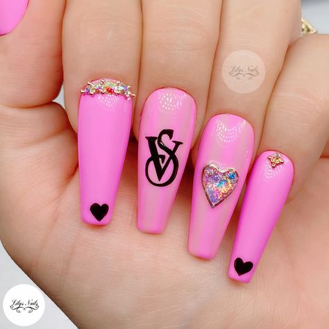 Victoria Secret Nails Designs, Victoria’s Secret Angel Nails, Victoria Secret Nails, Secret Nails, Ombre Nails Glitter, Pink Nail Art, Nails Glitter, Pink Nail Designs, Ombre Nails