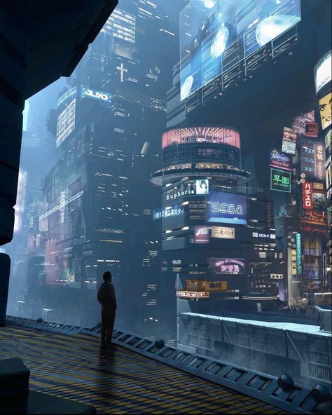 oknice on instagram Kota Masa Depan, Nathan Chen, Sci Fi Architecture, Sci Fi City, Cyberpunk Anime, Cyberpunk Aesthetic, Dark City, Cyberpunk City, Arte Cyberpunk