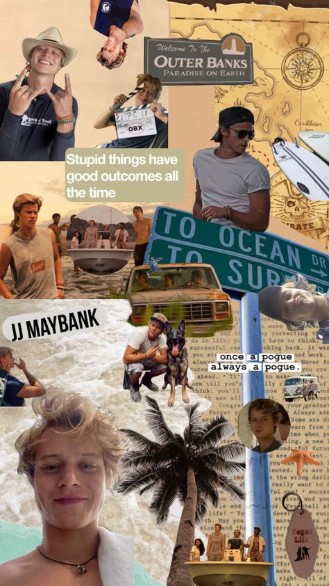 Jj Maybank Collage, Summer Shuffles, Les Pogues, Cute Summer Wallpapers, Jj Maybank, The Pogues, Outer Banks Nc, Collage Background, Paradise On Earth