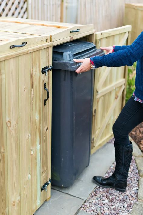 Bellus Quad Wheelie Bin Storage Chest - Storage for 4 x 240 Litre Wheelie Bins | eBay Bin Store Garden, Garbage Can Shed, Trash Can Storage Outdoor, Recycle Center, Wheelie Bin Storage, Bin Cover, Outdoor Storage Bin, Garbage Can Storage, Garbage Shed