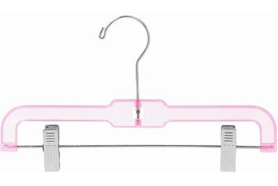 Only Hangers Inc. Children's Plastic Pant/Skirt Nursery Hanger with Clips Finish: Pink Hangers, Hanging Pants, Pant Skirt, Kids Hangers, Non Slip Hangers, Baby Hangers, Skirt Hangers, Hanger Organizer, Suit Hangers