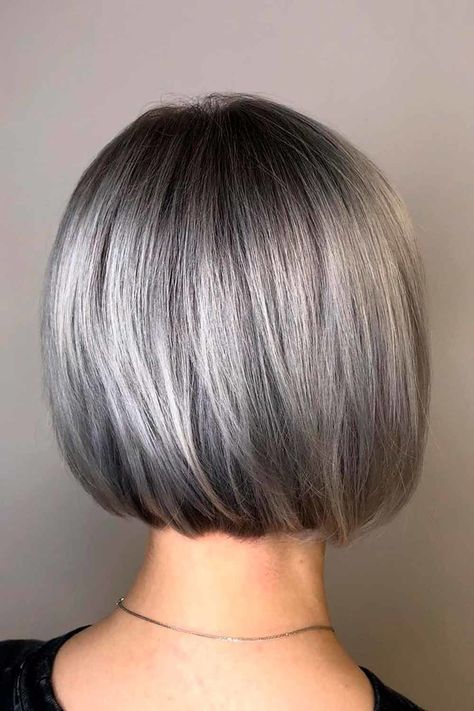 15 Try Grey Ombre Hair This Season | LoveHairStyles.com Hair Color Ideas Gray Silver Ombre, Ash Grey Ombre Hair, Ombre Gray Hair Color, Ombre Silver Hair, Gray Hair Ombre, Silver Ombre Short Hair, Balayage Grey Hair, Grey Bayalage Hair, Black And Gray Ombre Hair Short