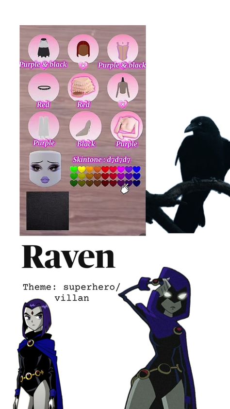 Raven Dti Outfit, Raven Dress To Impress, Dti Characters, Raven Dress, Phone Widgets, Therian Stuff, Dti Hacks, Flamingo Dress, Duos Icons