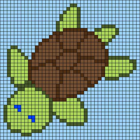 Sea Tortoise, Perler Bead Mario, Crochet Christmas Trees Pattern, Character Blankets, Granny Pattern, Turtle Sea, Cross Stitch Fruit, Easy Perler Bead Patterns, Pearl Beads Pattern