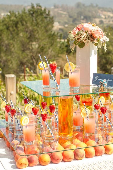 Wedding Food Set Up, Reception Drink Station, Reception Drinks, Wedding Drinks Reception, Wedding Drink Station, Brunch Event, Summer California, Reception Drink, Party Food Buffet