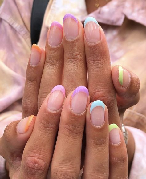 45 Best Nail Designs 2022: The Coolest Nail Ideas to Try | Glamour Fresh Nail, Nail Tip Designs, Confetti Nails, Pastel Nails Designs, Short Acrylic Nails Designs, Rainbow Nails, Pastel Nails, Dipped Nails, Dream Nails