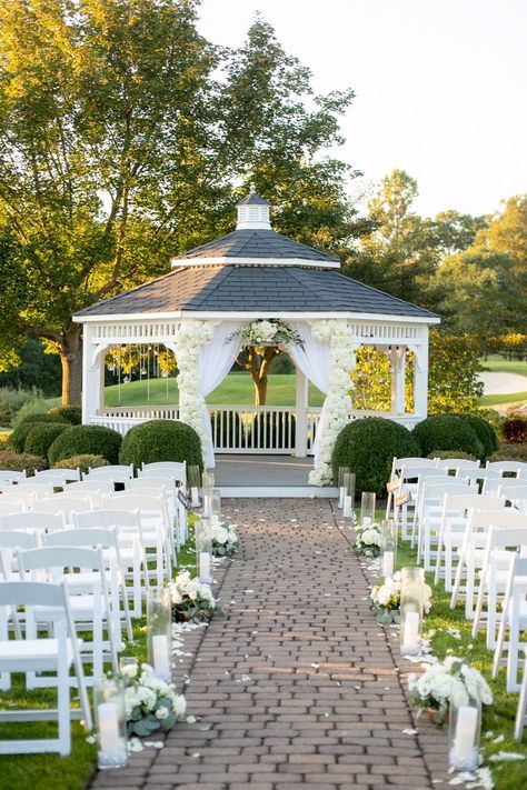 Park Weddings Ideas, Gazebo Garden Wedding, Gazebo Arch Wedding, Ceremony Gazebo Decorations, Gazebo Wedding Ceremony Decorations, Gazebo Wedding Flowers, Gazebo Wedding Ideas, Gazebo Decorating Ideas Wedding, White Gazebo Wedding