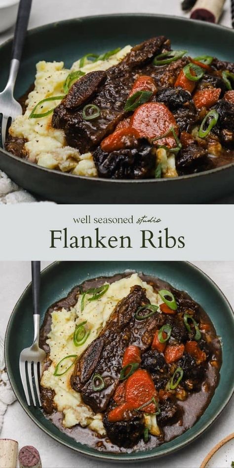 Short Ribs Flanken Style Recipe, Flanken Short Ribs Recipe, Beef Chuck Short Ribs, Short Rib Recipes Oven, Flanken Ribs, Ribs Recipe Oven, Beef Flank, Beef Ribs Recipe, Beef Short Rib Recipes