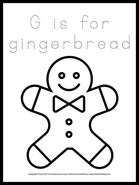 Letter G Coloring Page, Letter G Worksheets For Preschool, Letter G Crafts For Preschoolers, G Is For Gingerbread, Gingerbread Worksheets, Christmas Curriculum, Letter G Crafts, Letter G Activities, Letter S Activities