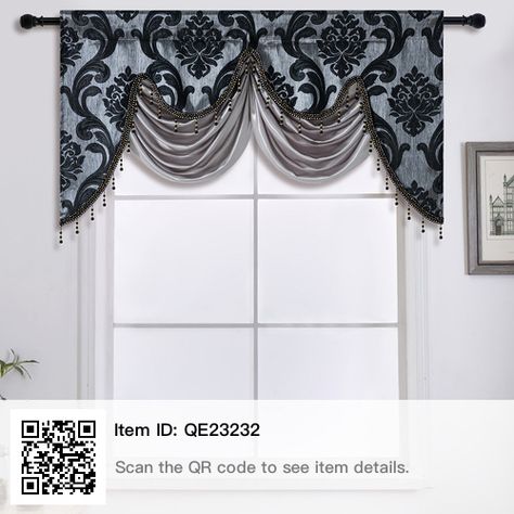 Room Waterfall, Valances For Living Room, Waterfall Valance, Swag Curtains, Fabric Decoration, Wave Curtains, Layered Curtains, Fancy Design, Valance Window Treatments