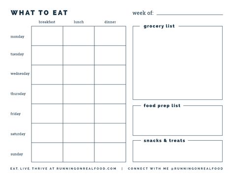 Meal Tracker Printable Free, Organisation Templates, Eating Planner, A Week Of Meals, Macro Meal Planner, Week Of Meals, Printable Weekly Meal Planner, Faith Planner, Free Meal Planner