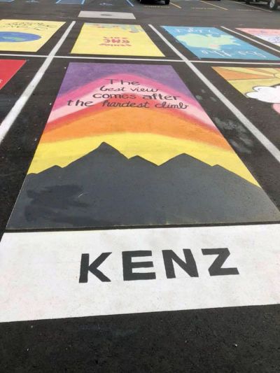 Parking Spot Painting High School Boys, Parking Spot Painting High School, Senior Parking Spots, Senior Parking Spot Ideas, Parking Spot Ideas, Parking Space Ideas, Senior Parking Space Ideas, Senior Year Fun, Senior Parking Spot