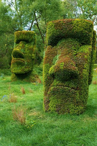 Easter Island statues (Moai) of Alternanthera (3) | Karl Gercens | Flickr Jungle Cafe, Easter Island Moai, Easter Island Statues, Easter Island Heads, Easter Island, Alien Art, Big Art, Ancient Aliens, Famous Places