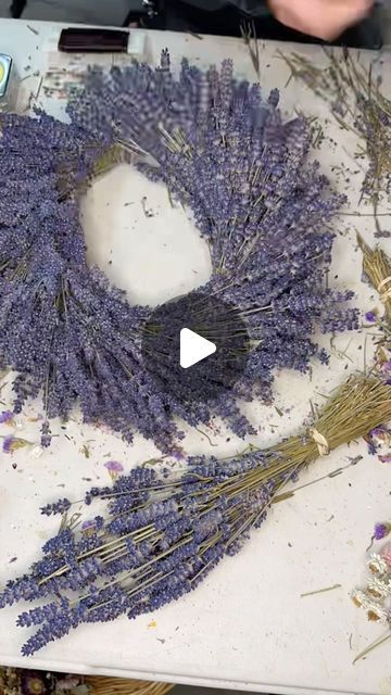 Gallup Homestead on Instagram: "If only making wreaths was this quick 😆   #lavender #lavenderwreath #driedflowers #driedflowerwreath #flowerfarm" How To Make A Lavender Wreath, Lavender Wreath Diy, Dried Lavender Decor, Lavender Decor, Making Wreaths, Lavender Wreath, Dried Lavender, Flower Farm, How To Make Wreaths