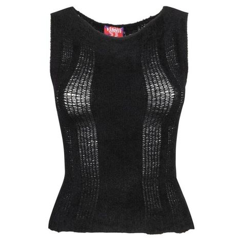 22ss Vitelli Women Tops Vm009 Exapandablebk Black Sheer Top Outfit, Shameless Dr, Eco Materials, Dr Closet, Sheer Knit, Womens Sleeveless Tops, Knit Crop Top, Environmental Impact, Dream Clothes