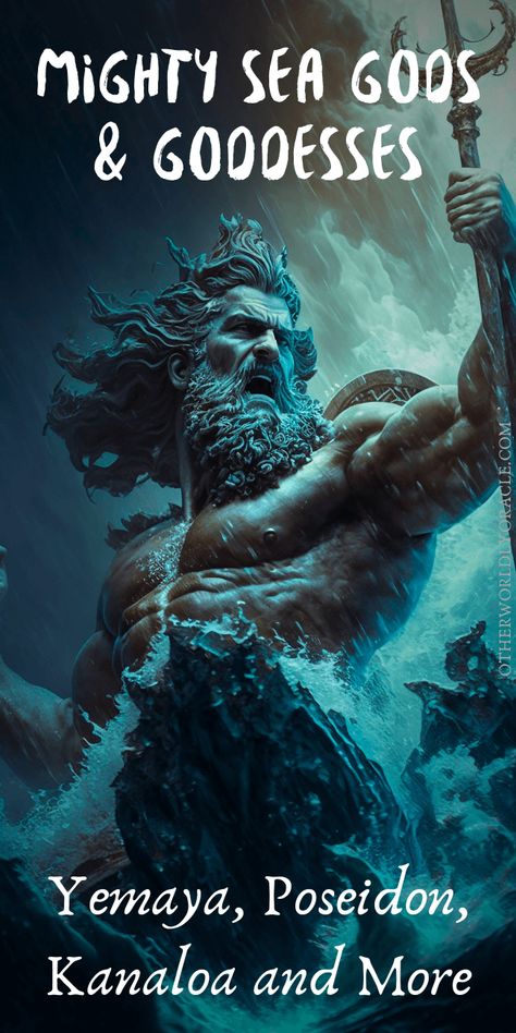 Sea Gods and Goddesses: Poseidon, Yemaya, Lyr and More Fantasy Gods And Goddesses, Ocean Goddess Art, What Is Paganism, Ocean God, Anunnaki Aliens, Ocean Things, Creation And Destruction, Ocean Goddess, Pagan Beliefs