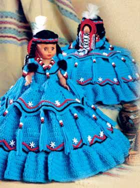 Cactus Flower Princess Pillow, Doll Free Pattern, Native American Dolls, Doll Patterns Free, Indian Princess, Indian Dolls, Crochet Doll Dress, Crochet Barbie Clothes, Vintage Crochet Pattern