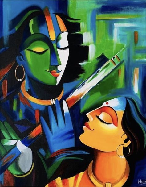 Radhakrishna Painting, Goddess Painting, Ganesh Art Paintings, Modern Art Canvas Painting, Buddha Art Painting, Indian Art Gallery, Krishna Janmashtami, Art Painting Gallery, Radhe Radhe