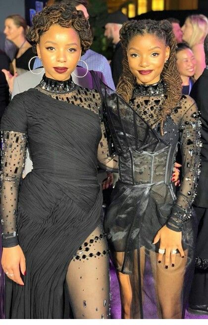 The beautiful Bailey sisters at the Black Panther purple carpet premiere. I cannot wait to see this film! #ChloeAndHalle #BlackPanther #YPOCFaves Halle Locs, Chloe And Halle Locs, Chloe Halle, Chloe And Halle, Sister Locs, Dreads Girl, Dreadlock Styles, Dreads Styles, Halle Bailey