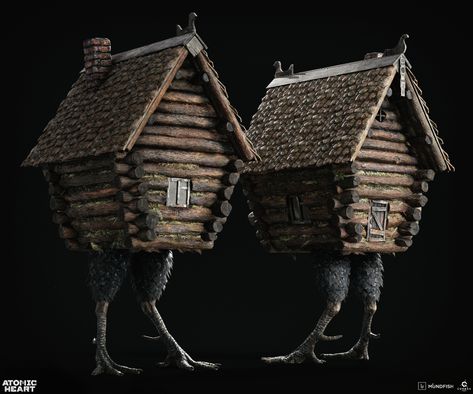 Chicken Hut, Baba Yaga House, Witch's House, Small House Garden, Atomic Heart, Leg Art, Baba Yaga, Russian Folk, Witch House