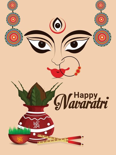 Happy navratri indian festival greeting card , Navratri flat design concept Indian Festival Poster, Navratri Board Decoration In School, Navratri Posters, Happy Navratri Images Background, Navaratri Poster, Navratri Pics, Navratri Design, Navaratri Images, Navratri Image Hd