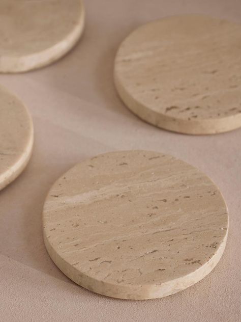 Inspired by the textures and tones that run through Soho House Nashville, our Baylis coasters combine travertine stone with a smooth walnut-stained holder for a play on textures. Handcrafted in India by skilled artisans, use to display on your coffee table or dining table. Each one features protective feet on the base to avoid scratching natural surfaces such as glass or wood. Soho Home Baylis Travertine Coasters | Set of 4 Kitchen Cabinet Beige, Beige And Brown Aesthetic, Travertine Coasters, Aesthetic Beige Wallpaper, Wallpaper Brown Aesthetic, Aesthetics Brown, Aesthetic Brown Wallpaper, Brown Wallpaper Aesthetic, Nursery Beige