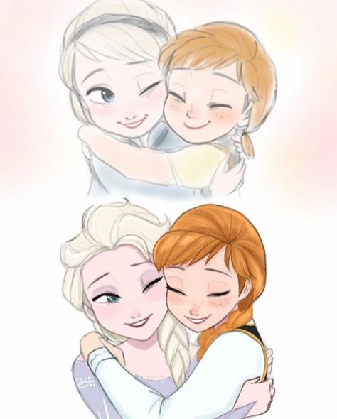 The best love: sisters❤️ Frozen Drawings, Drawing Disney, Ideas For Drawing, Frozen Fan Art, Princesas Disney Anime, Frozen Art, Frozen Disney Movie, Karakter Disney, Disney Princess Drawings