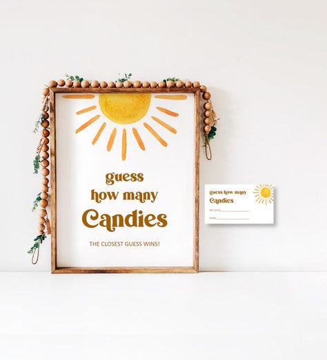 Baby Food Game, Here Comes The Son, Sunshine Baby Shower, Baby Shower Game Printable, Baby Shower Advice Cards, Sunshine Baby Showers, Baby Shower Advice, Candy Games, Baby Shower Diaper Raffle