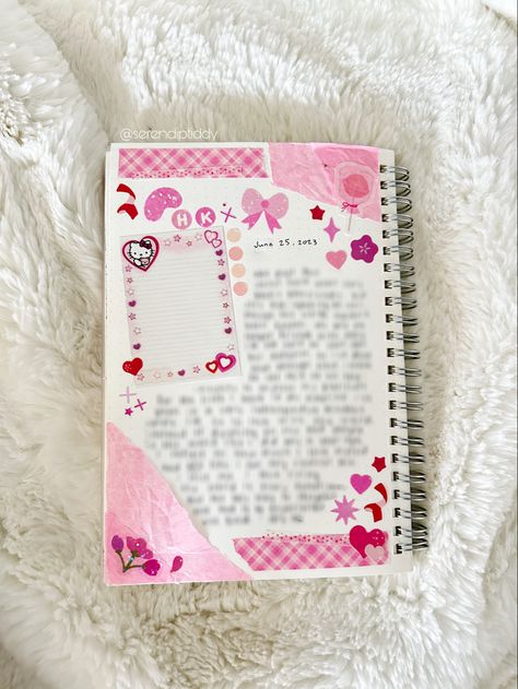 #journal #pink #hellokittyart #hellokitty #ideas #cute #aesthetic Journal Cover Page Aesthetic, Math Sheets, Pink Hello Kitty, Hello Kitty Art, Journal Paper, Scrapbook Journal, Journal Covers, Cover Pages, Junk Journals