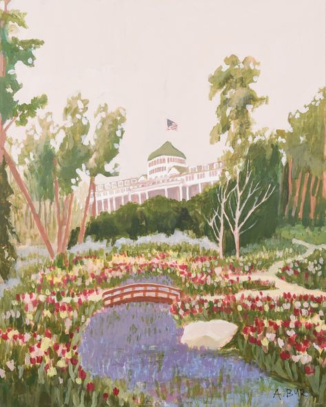 Grand Hotel Mackinac Island, Mackinac Island Michigan, Island Art, Mackinac Island, Travel Sketches, Grand Hotel, Michigan, Original Paintings, Drawings