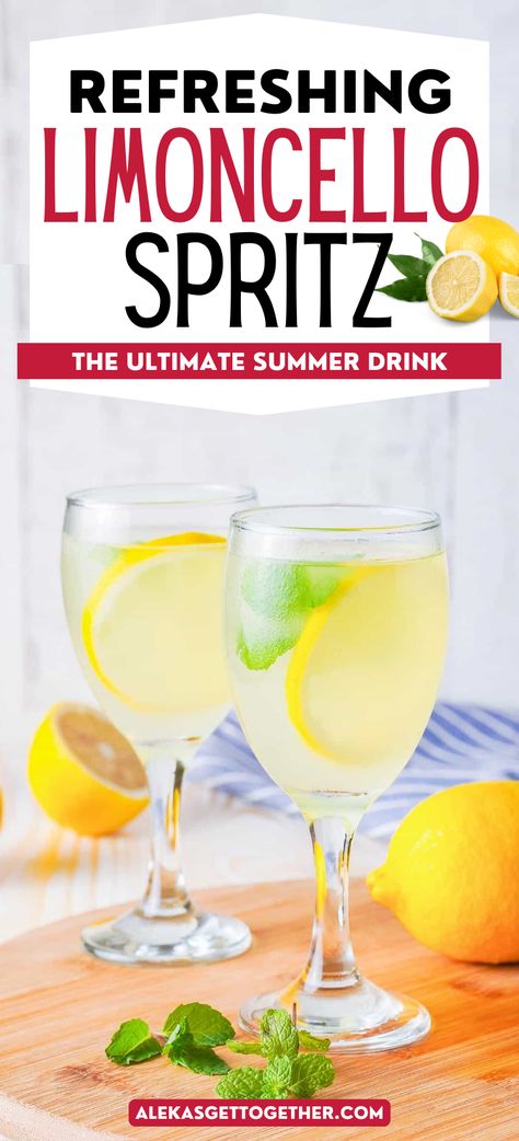 If you're looking for a refreshing and delicious summer drink, this Limoncello Spritz recipe is sure to hit the spot! Summer Spritz, Strawberry Basil Lemonade, Vodka Lemon, Popular Cocktail Recipes, Limoncello Spritz, Yummy Summer Drinks, Basil Lemonade, Italian Diet, Italian Drinks