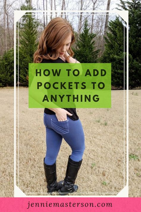 The Pocket Problem: How to Add Pockets to Leggings - Jennie Masterson Blog Sew Pockets, Sewing Pockets, Patterns For Pirates, Diy Sewing Tutorials, Cotton Lycra Fabric, Wedding Dress With Pockets, Diy Craft Tutorials, Problem Solved, Leggings Pattern