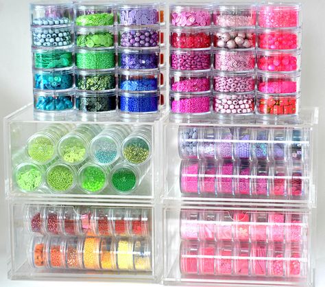 All my beads and sequins stored! | Flickr - Photo Sharing! Bead Storage Ideas, Arts And Crafts For Teens, Scrapbook Storage, Scrapbook Organization, Organize Craft Supplies, Dream Craft Room, Craft Room Design, Sewing Room Organization, Bead Organization