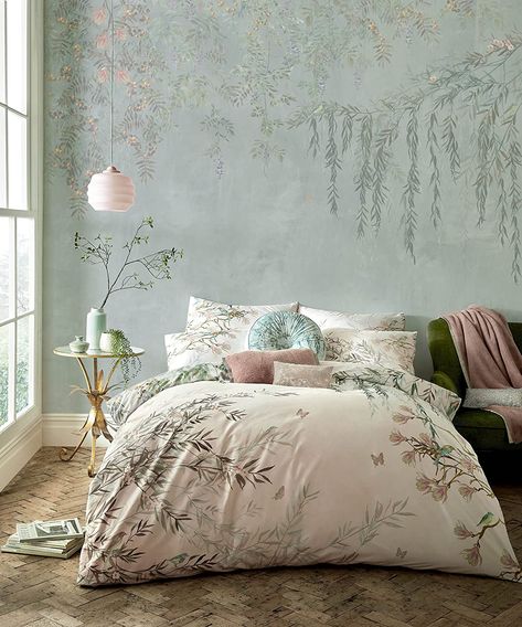 Rita Ora Home Ortensia Peony Pink Bedding Range - Fab Furnishings Peony Bedding, Vintage Inspired Bedroom, Sage Green Bedroom, Plans Architecture, Magnolia Flowers, Double Duvet Covers, King Size Duvet, Single Duvet Cover, Redecorate Bedroom