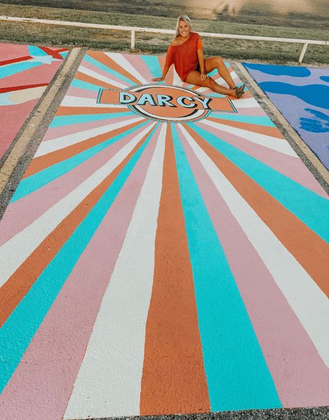 Ceiling Tile Design School, Pink And Orange Senior Parking Spot, Parking Spot Painting Junior, Cute Painted Parking Spots, Western Senior Parking Spot Ideas, Senior Parking Space Ideas Country, Aesthetic Parking Spot Painting, Beachy Senior Parking Spot, Painted Parking Spots Senior Girls