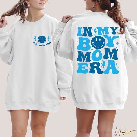 Boy Mama Sweatshirt, In My Boy Mom Era, Boy Mom Sweatshirt, Auntie Era, Comfy Sweatshirts, Boy Mama, Mom Era, Club Sweatshirts, Moms Club