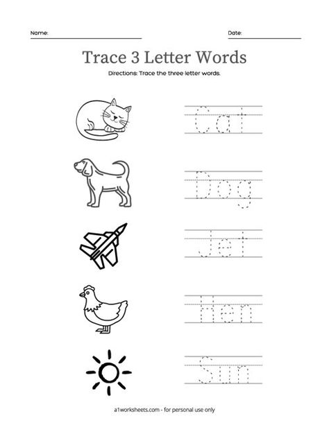 Tracing the 3 Letter Word Worksheets Trace Words Worksheets, 3 Letter Words Worksheets, Three Letter Words Worksheets, Word Tracing Worksheets, Words Worksheets For Kindergarten, Printable Worksheets For Kindergarten, Rhyming Words Worksheets, Word Tracing, Preschool Phonics