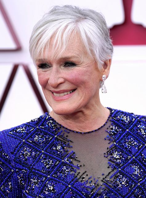 Close Hairstyles, Short Bob Haircuts With Bangs, Bob Haircuts With Bangs, Sparkly Jumpsuit, Short Bob Cuts, Glenn Close, Bob Haircut With Bangs, Celebrity Hair Stylist, Short Bob Haircuts