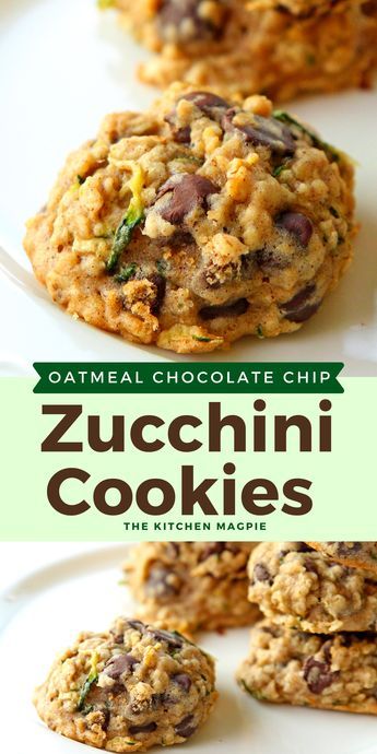 Zucchini Oatmeal Chocolate Chip Cookie Recipe Zucchini Cookie Recipes, Zucchini Chocolate Chip Cookies, Basic Chocolate Chip Cookies, Zucchini Oatmeal, Zucchini Cookies, Zucchini Recipes Dessert, Zucchini Chocolate, Best Zucchini, Healthy Chocolate Chip